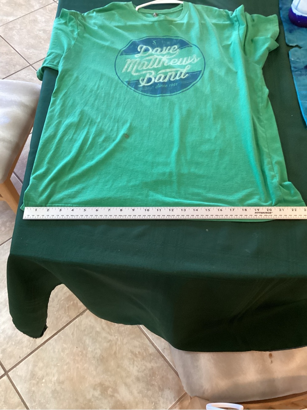 Dave Matthew’s Band, T-SHIRT,  Color Green, Size Extra Large